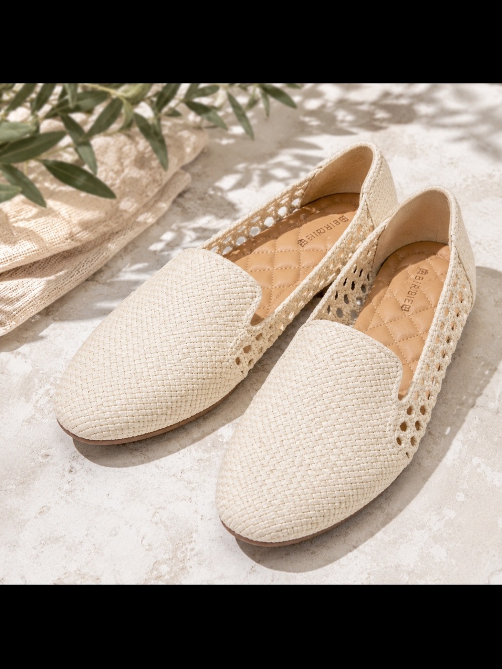 Birdies Woven Cream Flats Loafers Women’s Size 9 Coastal Quiet Luxury